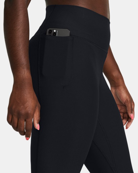 กางเกงขาบานทรงคร็อป UA Meridian Rib สำหรับผู้หญิง in Black image number 3